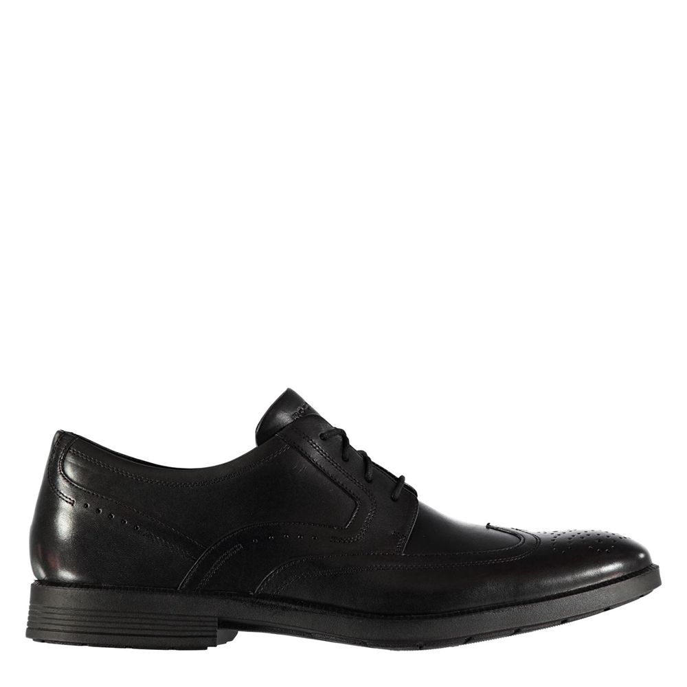 Rockport Men's Modern Wingtop Brogues Dress Shoes - Black - USA (6704LEFUN)